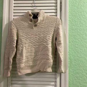 Cat & Jack Kids Girls Cream Button Sweater Top Small